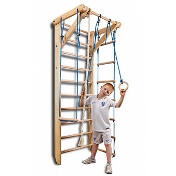 Спортивный уголок с веревочным набором (шведская стенка)