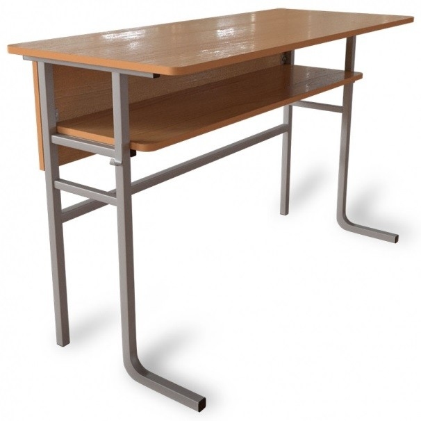 Комплект стол ученический 2-местный с полкой, № 6 + стул, №6