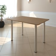 Стол для столовой с хромированными ножками прямоугольный