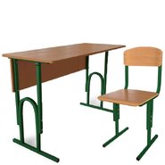 Комплект стол ученический 2-местный с полкой, №4-6 + стул №4-6