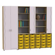 Стенка-органайзер для учебного кабинета с лотками