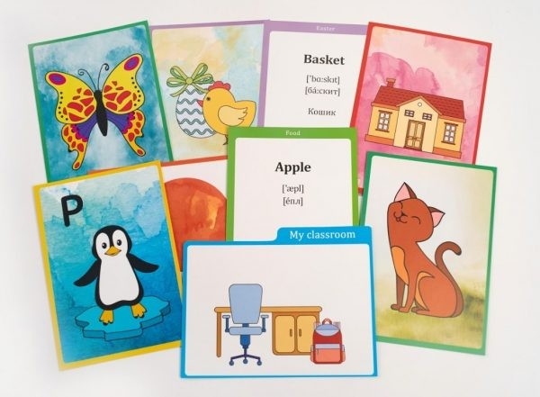 Набор тематических, сюжетных, предметных картинок и развивающих игр на английском языке 2 в 1